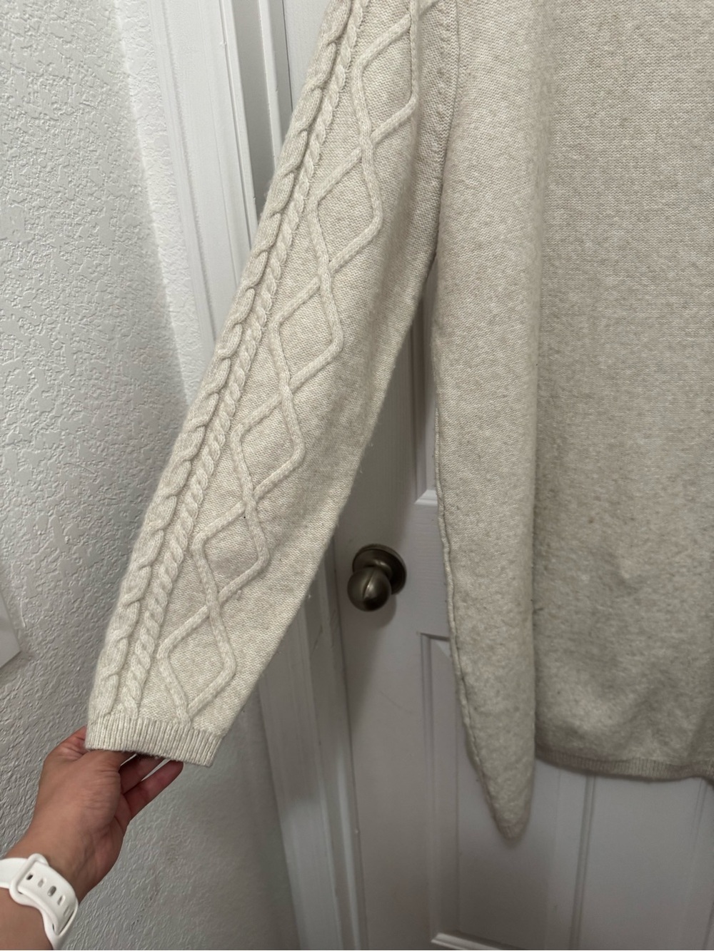 H&M Cream Cable Knit Long Sleeve Dress - Picture 9 of 11